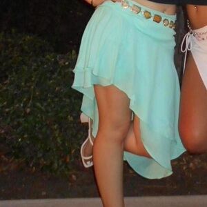 aquamarine a-symmetrical skirt